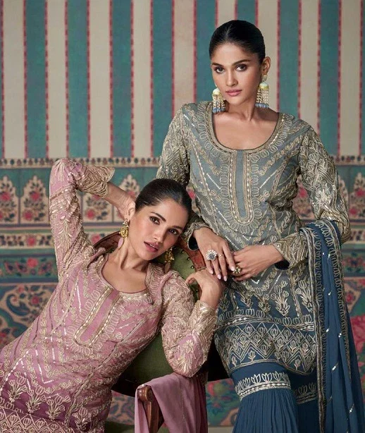 Nikhar 5624 And 5625 Georgette Embroidered Suits Collection