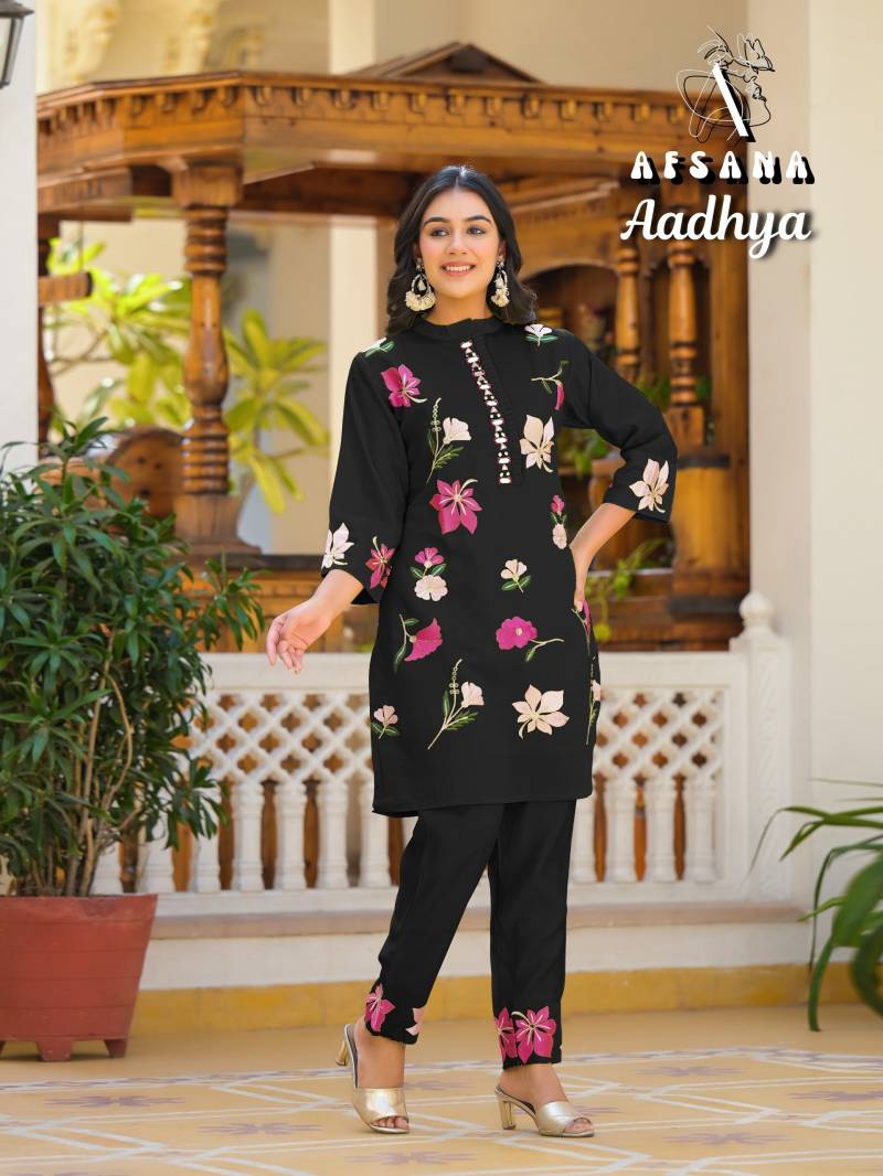 Afsana Aadhya Roman With Embroidered Co Ord Set Collection