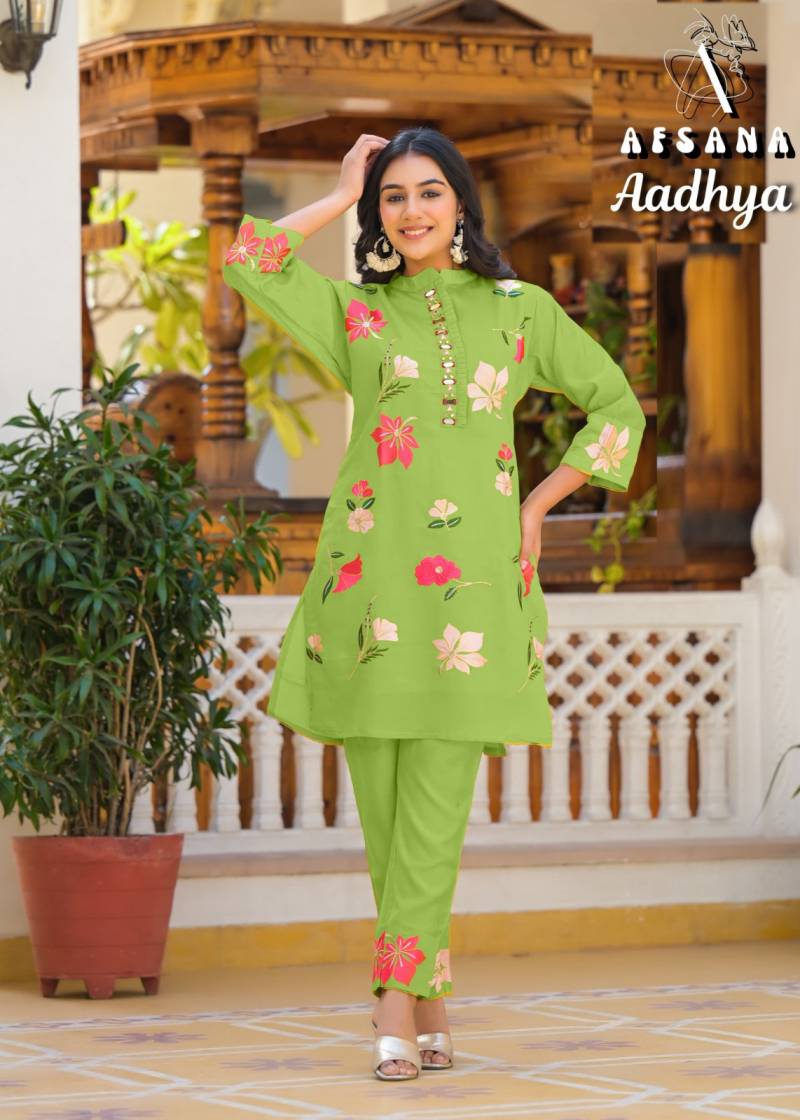 Afsana Aadhya Roman With Embroidered Co Ord Set Collection