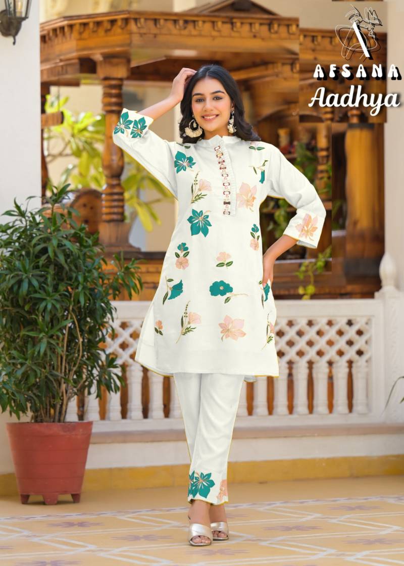Afsana Aadhya Roman With Embroidered Co Ord Set Collection