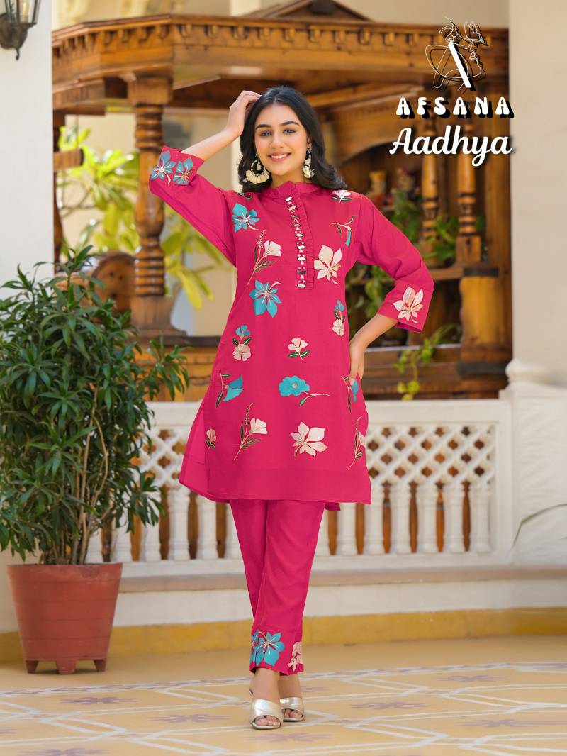 Afsana Aadhya Roman With Embroidered Co Ord Set Collection