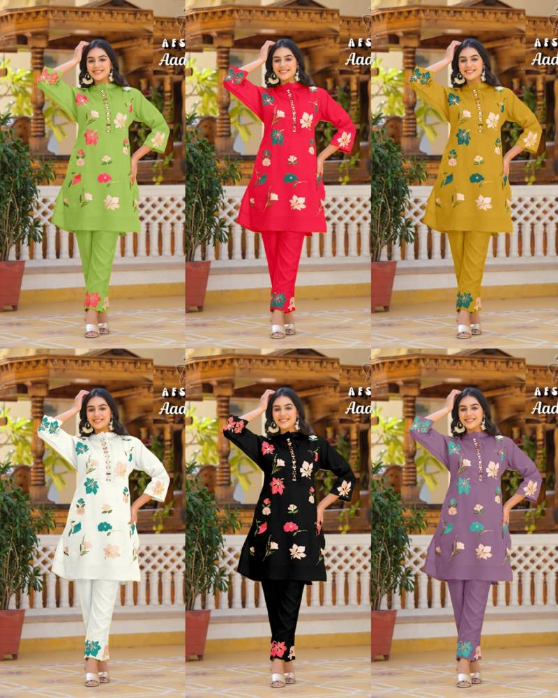 Afsana Aadhya Roman With Embroidered Co Ord Set Collection