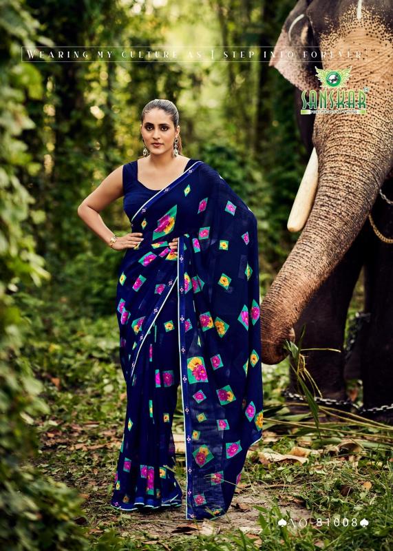Sanskar Autograph Bember Georgette Fancy Saree Collection