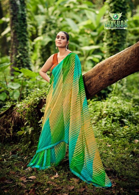 Sanskar Autograph Bember Georgette Fancy Saree Collection