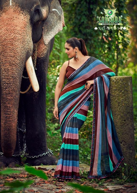 Sanskar Autograph Bember Georgette Fancy Saree Collection
