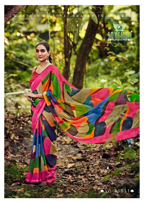 Sanskar Autograph Bember Georgette Fancy Saree Collection