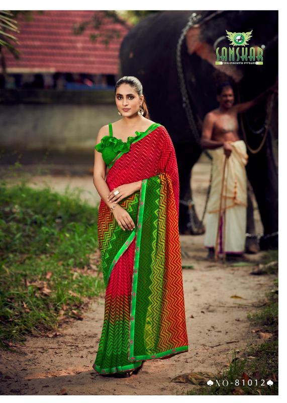 Sanskar Autograph Bember Georgette Fancy Saree Collection