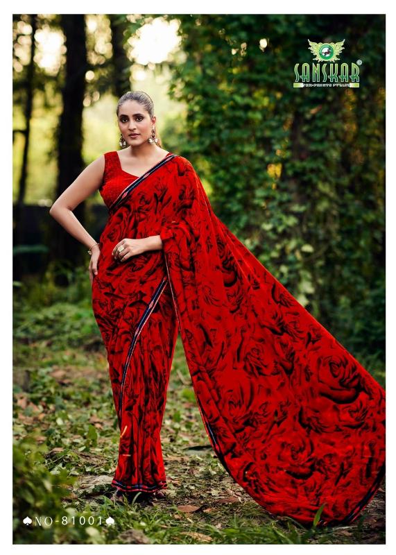 Sanskar Autograph Bember Georgette Fancy Saree Collection