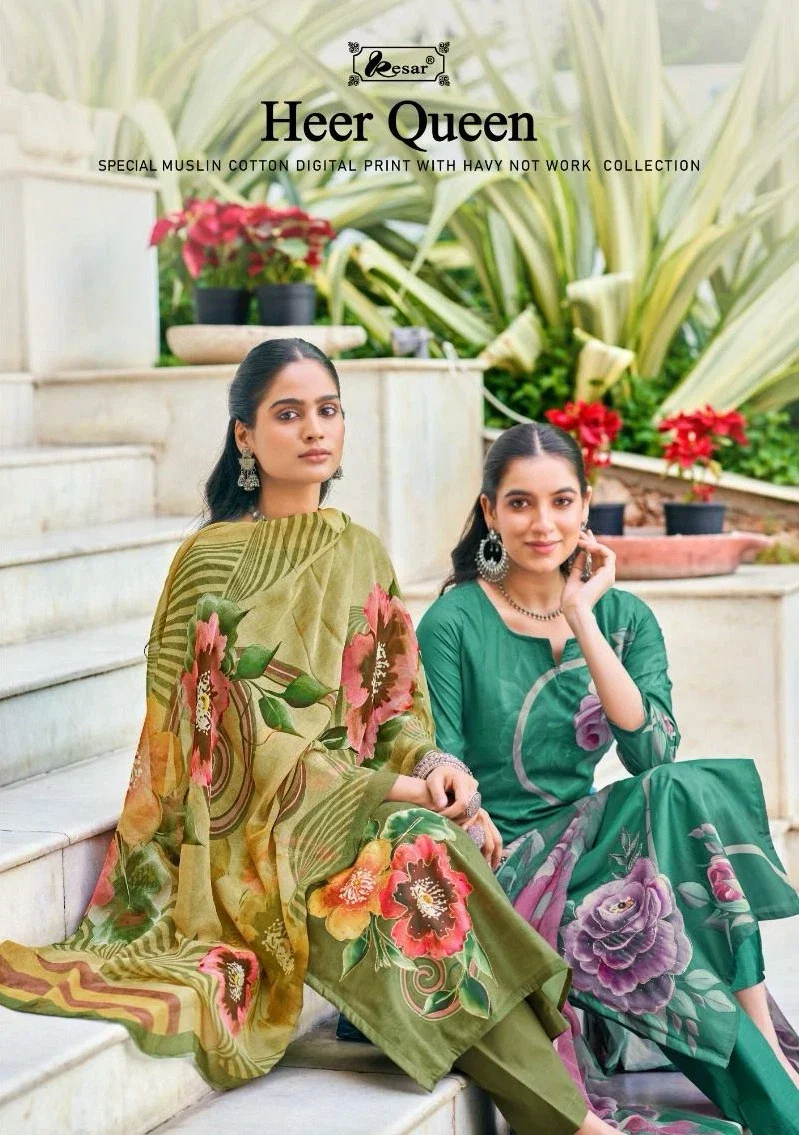 Kesar Heer Queen Maslin Cotton Digital Printed Dress Material