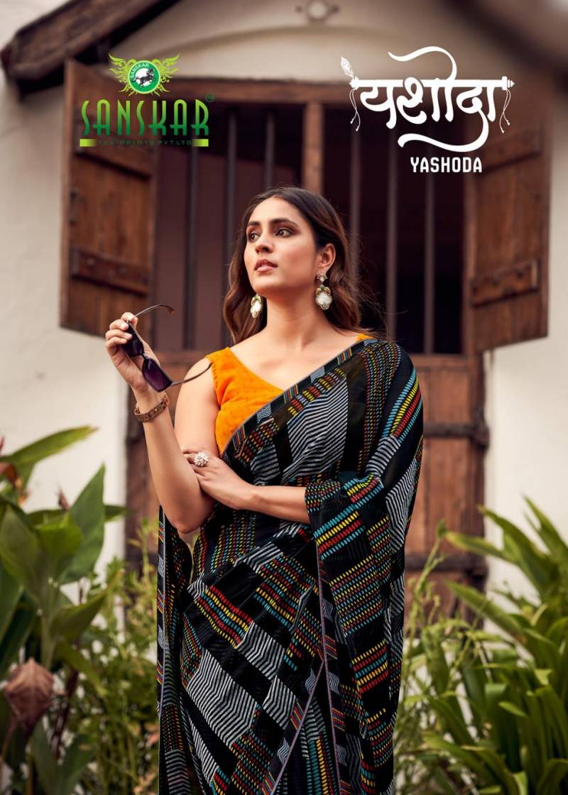 Sanskar Yashoda Georgette Digital Printed Saree Collection
