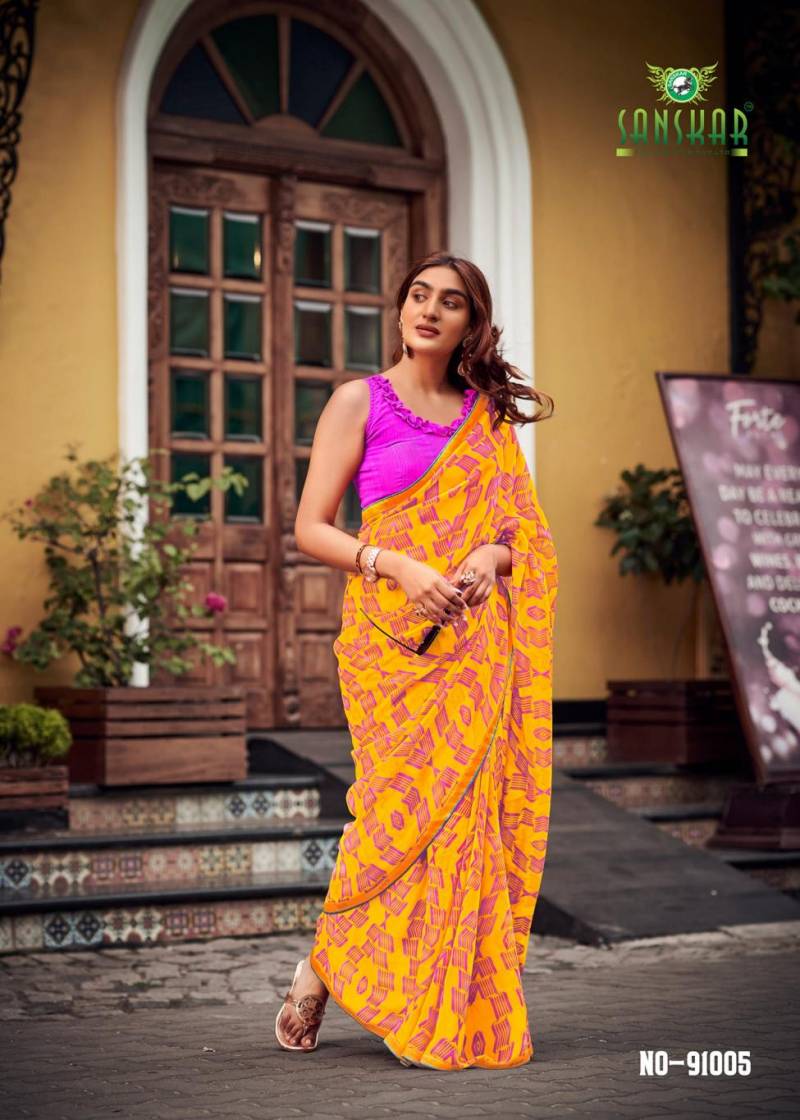 Sanskar Yashoda Georgette Digital Printed Saree Collection