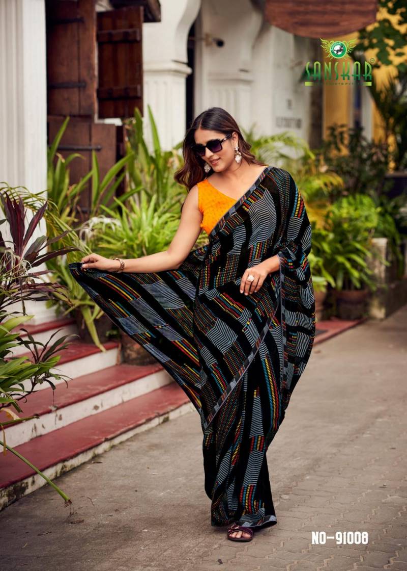Sanskar Yashoda Georgette Digital Printed Saree Collection