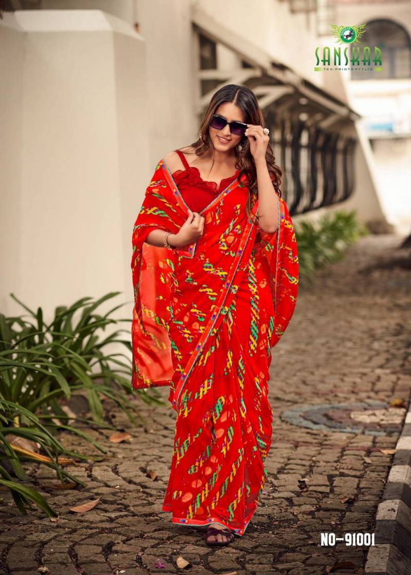 Sanskar Yashoda Georgette Digital Printed Saree Collection