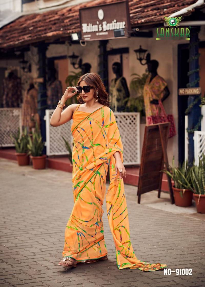 Sanskar Yashoda Georgette Digital Printed Saree Collection
