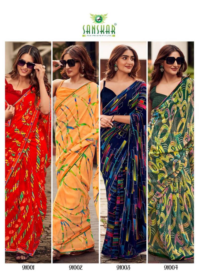 Sanskar Yashoda Georgette Digital Printed Saree Collection