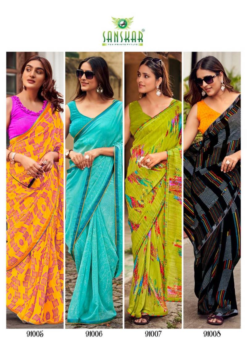 Sanskar Yashoda Georgette Digital Printed Saree Collection