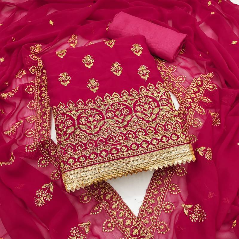 Color Set 7007 A Georgette Embroidered Dress Material Collection