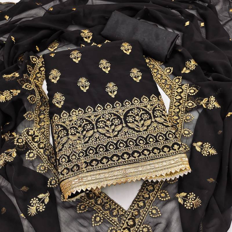 Color Set 7007 A Georgette Embroidered Dress Material Collection