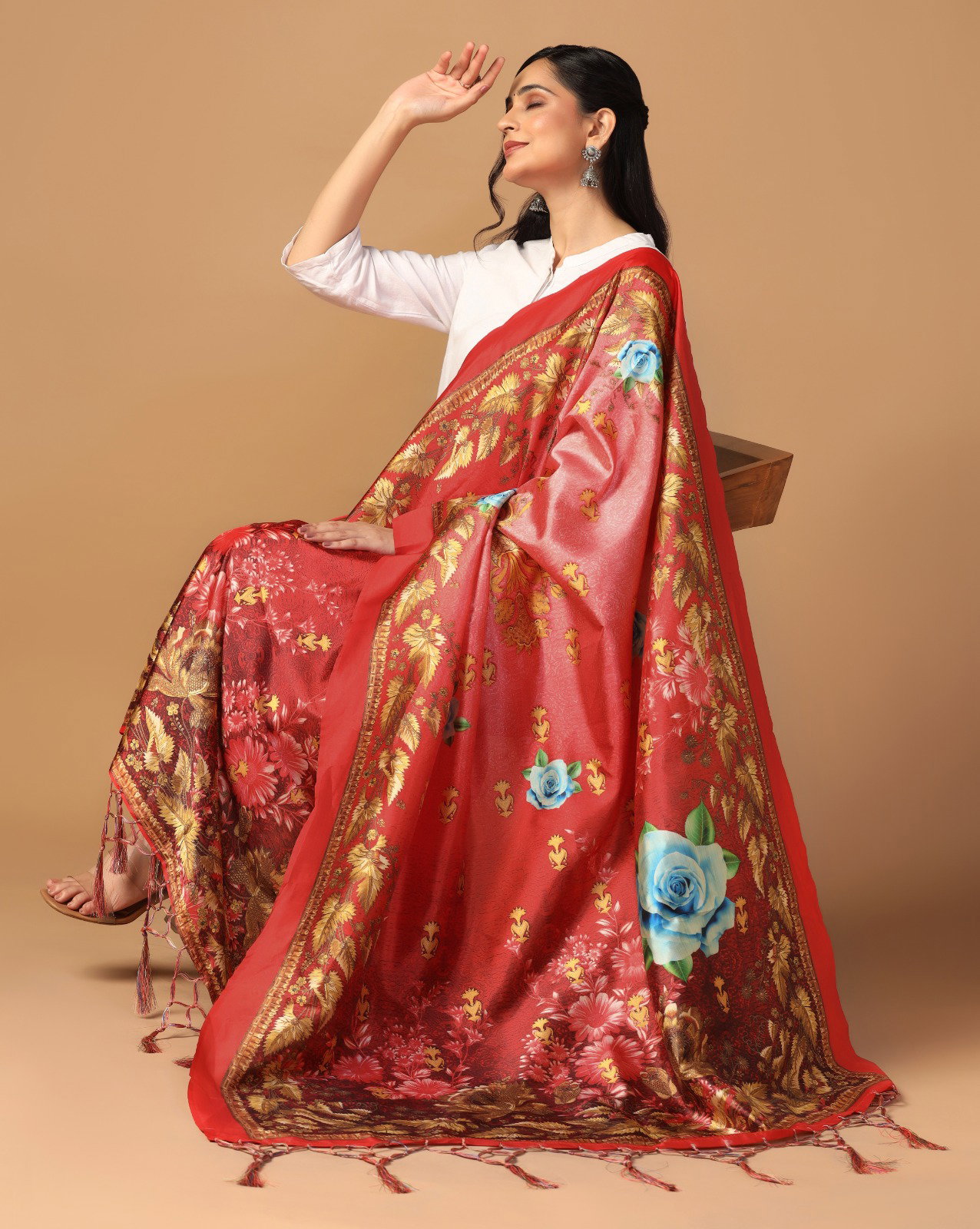 James 4 Assam Silk Printed Dupatta Collection