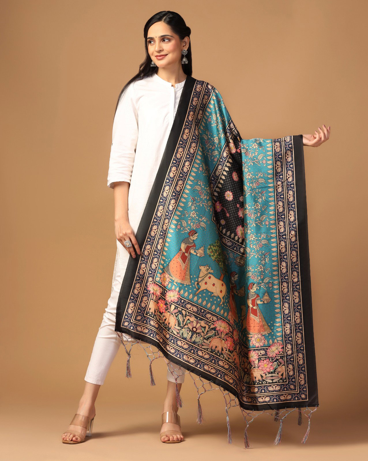 James 4 Assam Silk Printed Dupatta Collection