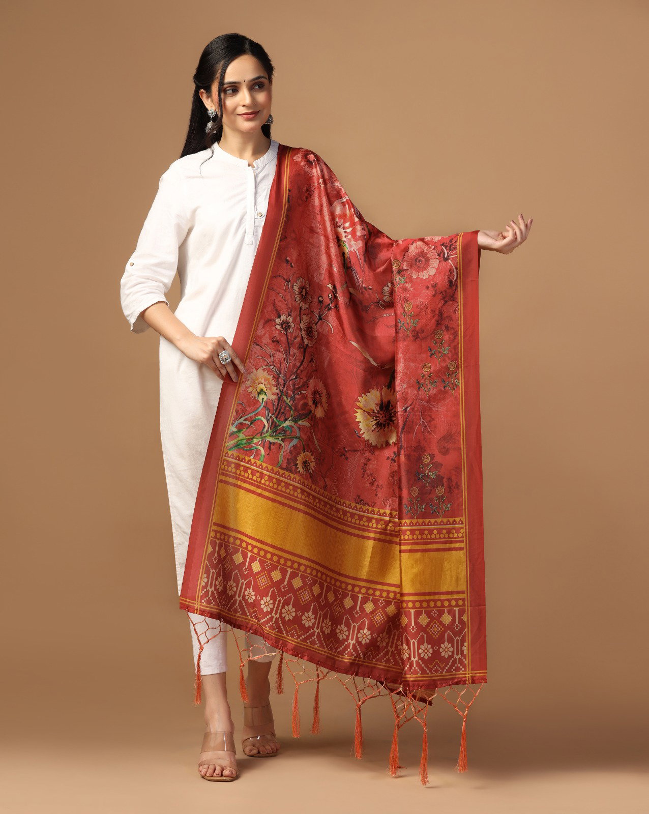 James 4 Assam Silk Printed Dupatta Collection