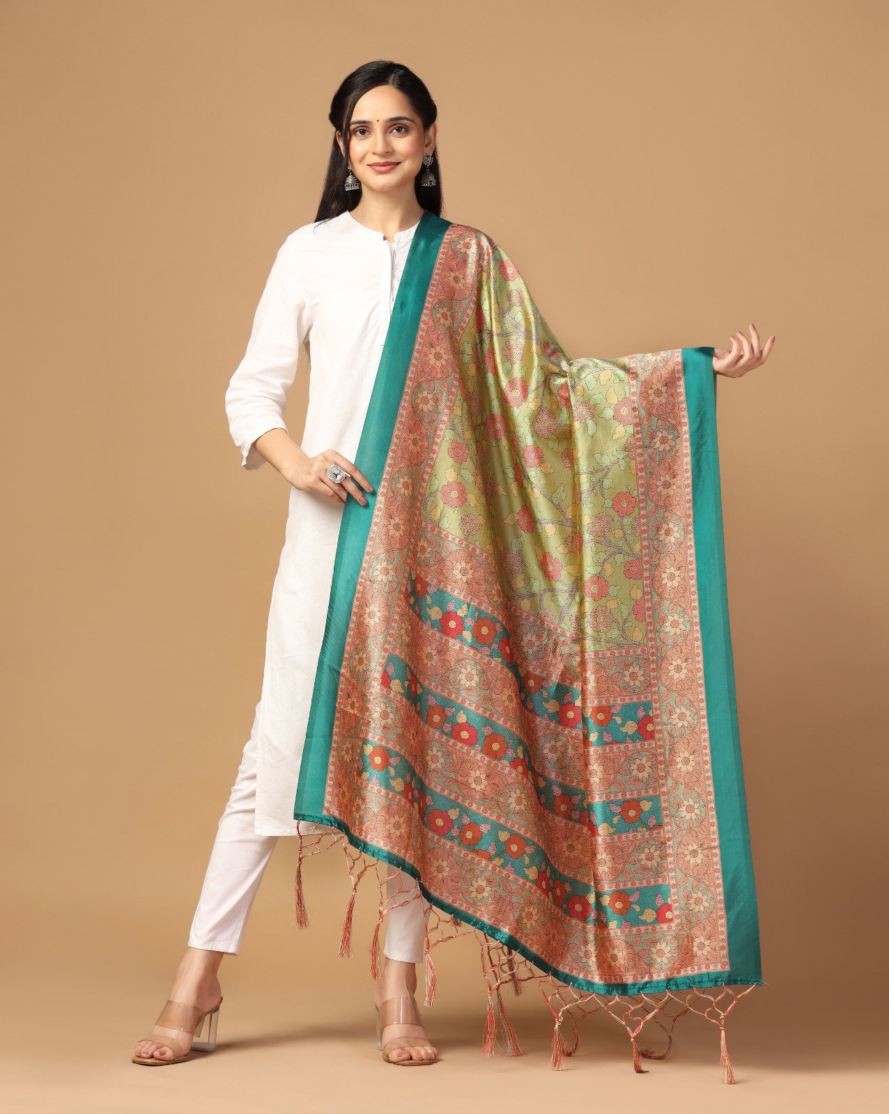 James 4 Assam Silk Printed Dupatta Collection