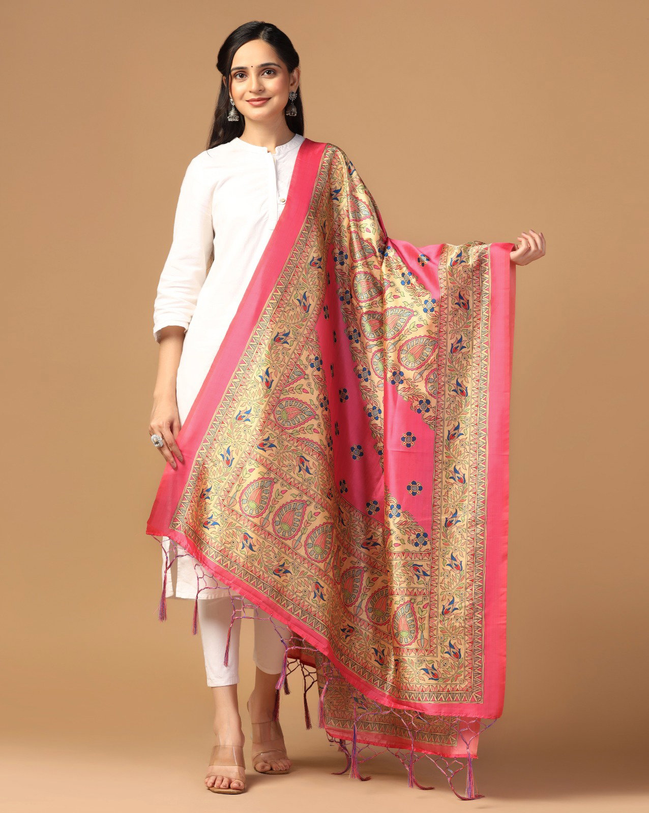 James 4 Assam Silk Printed Dupatta Collection