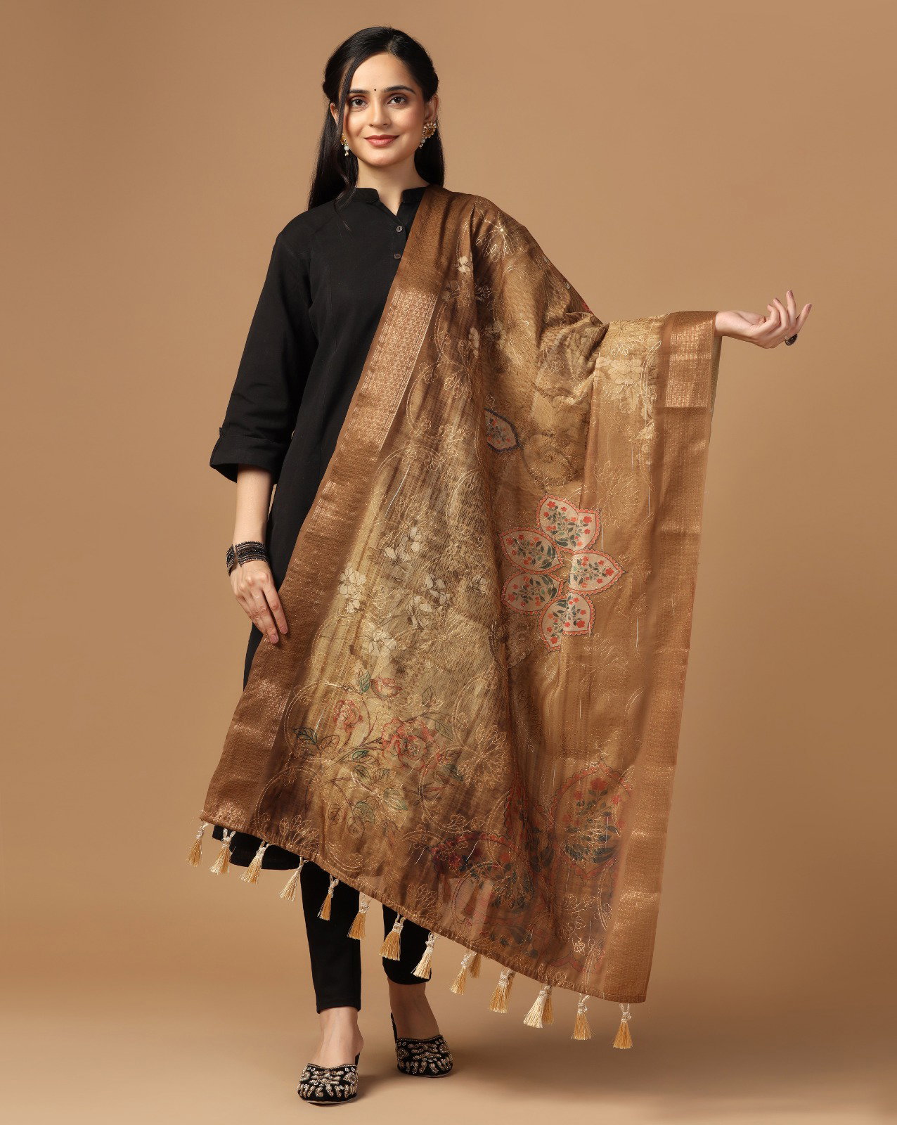 James 5 Chanderi Embroidery Dupatta Collection