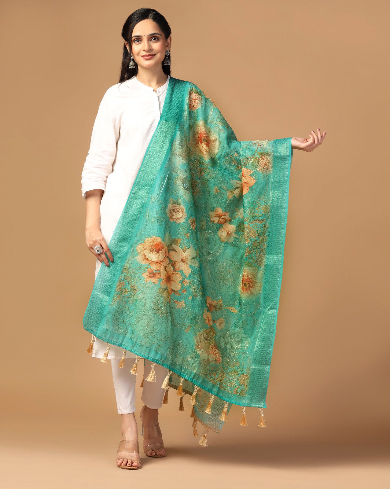 James 5 Chanderi Embroidery Dupatta Collection