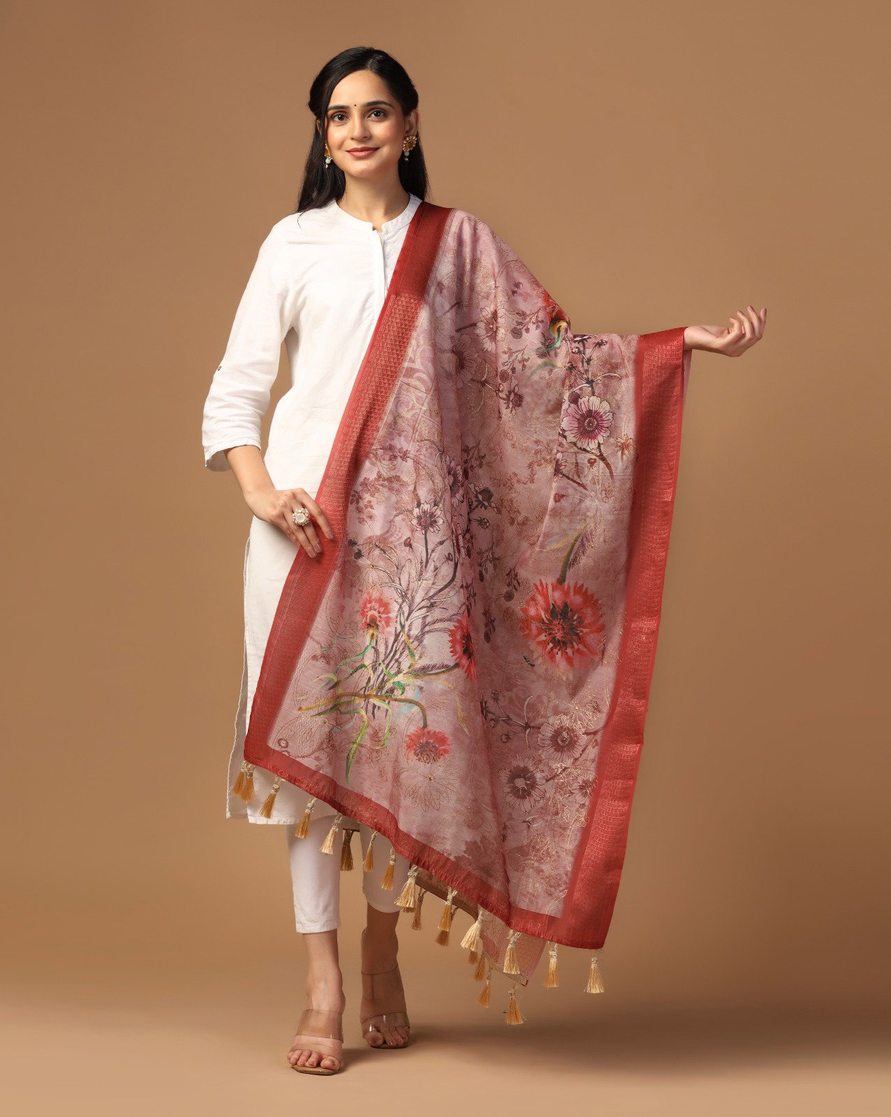 James 5 Chanderi Embroidery Dupatta Collection