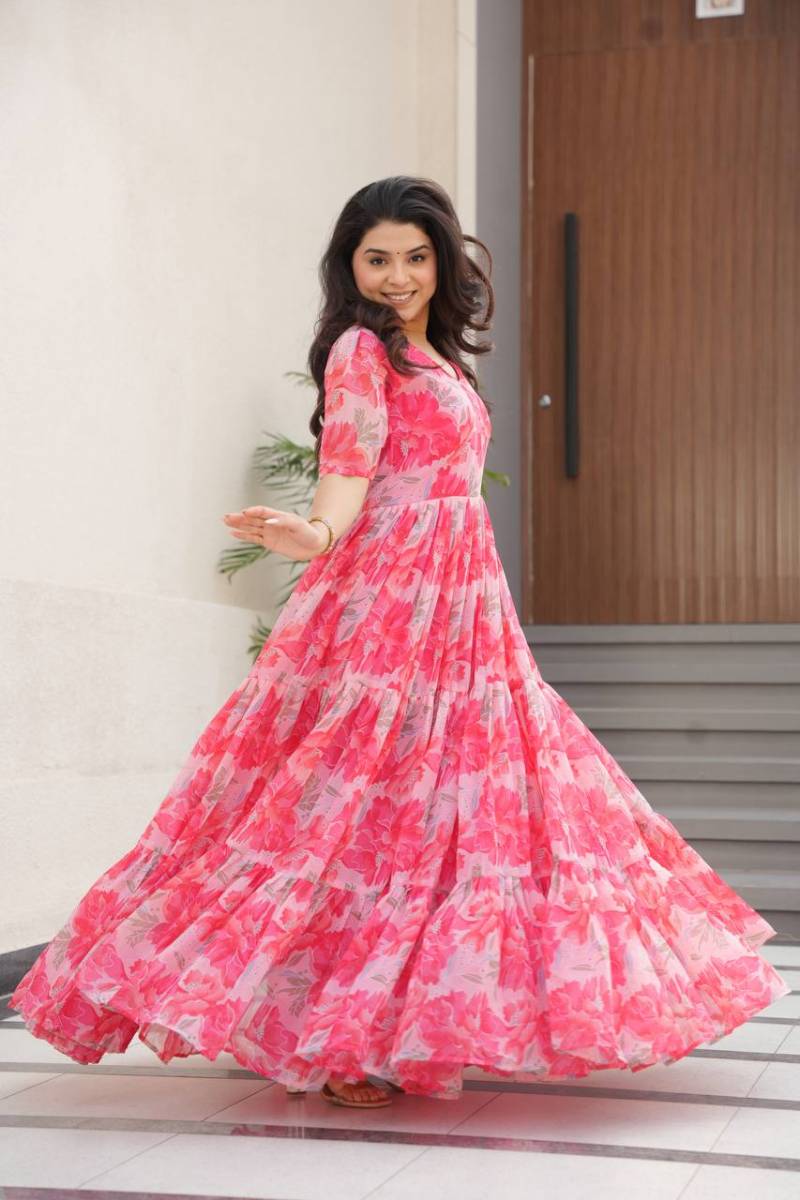 Luna Vol 37 Faux Georgette Party Wear Gowns Collection