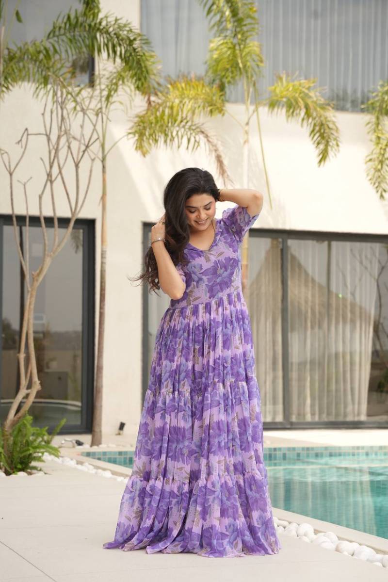 Luna Vol 37 Faux Georgette Party Wear Gowns Collection