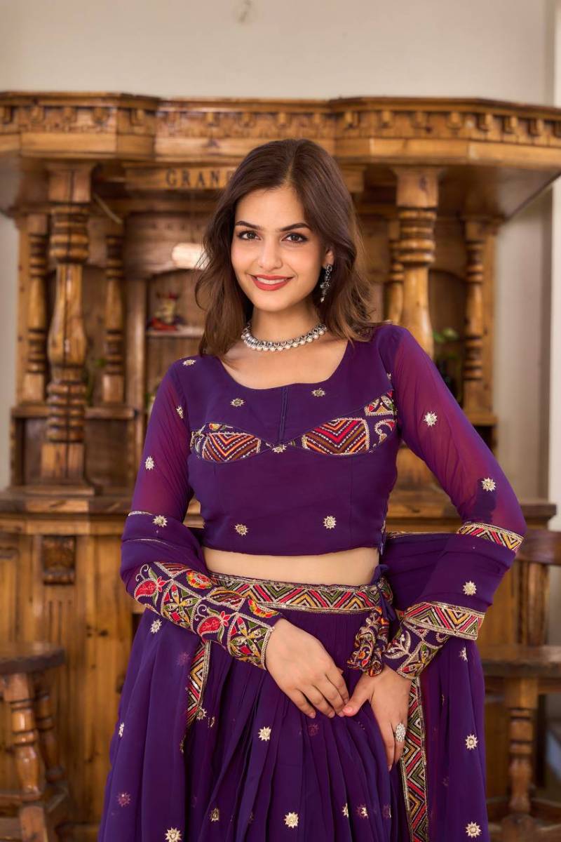 Sn 2296 97 Beautiful Faux Georgette Designer Lehenga Choli Collection
