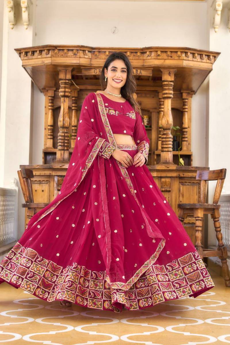 Sn 2296 97 Beautiful Faux Georgette Designer Lehenga Choli Collection