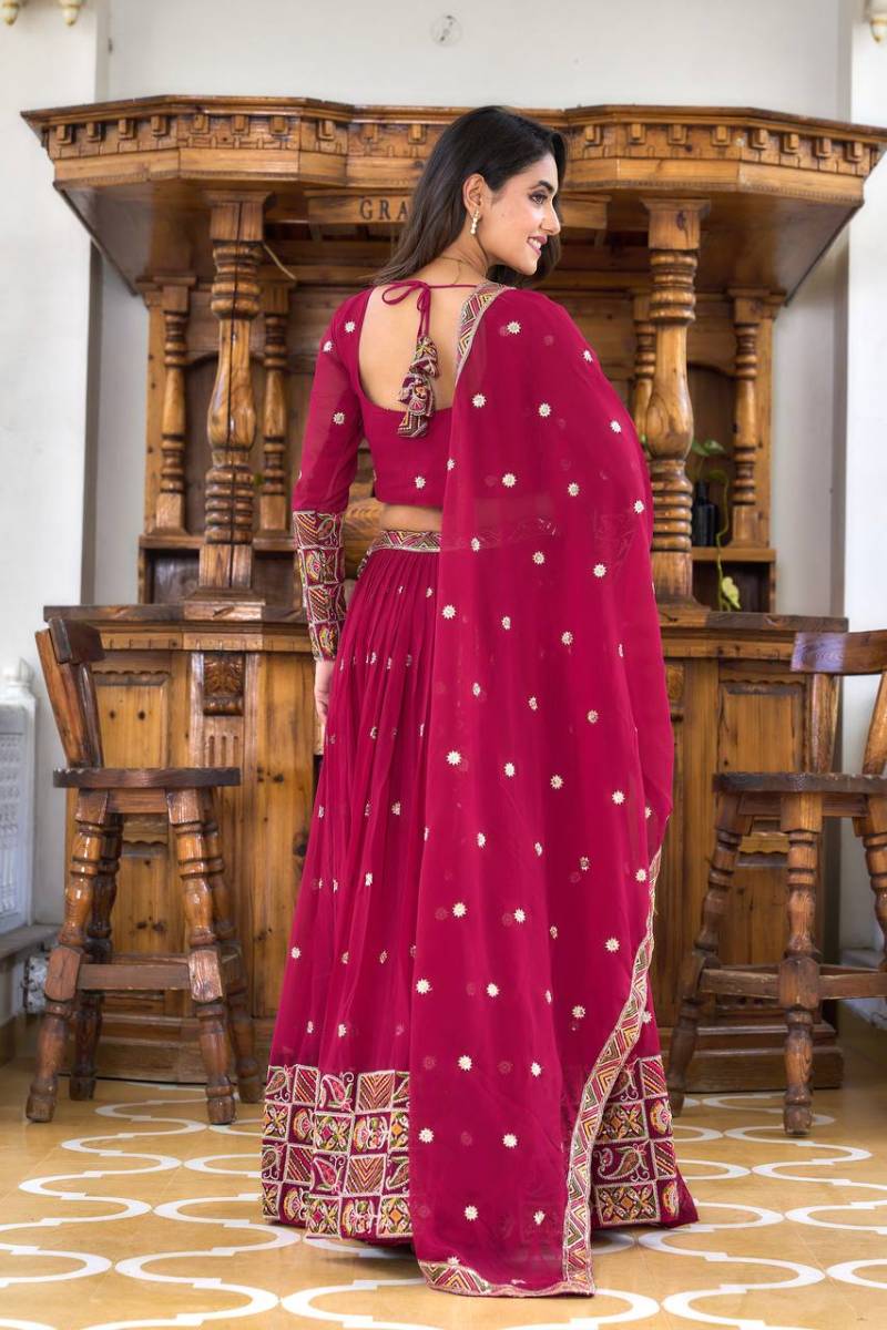 Sn 2296 97 Beautiful Faux Georgette Designer Lehenga Choli Collection