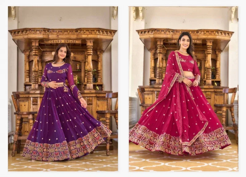 Sn 2296 97 Beautiful Faux Georgette Designer Lehenga Choli Collection