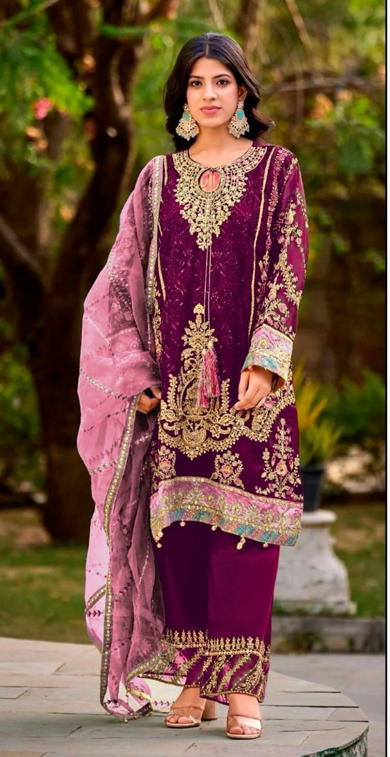 Bilqis B 142 K To N Georgette Pakistani Salwar Kameez Collection