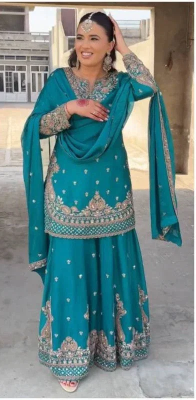 Luna Vol 38 Chinon Silk Embroidered Salwar Suits Collection