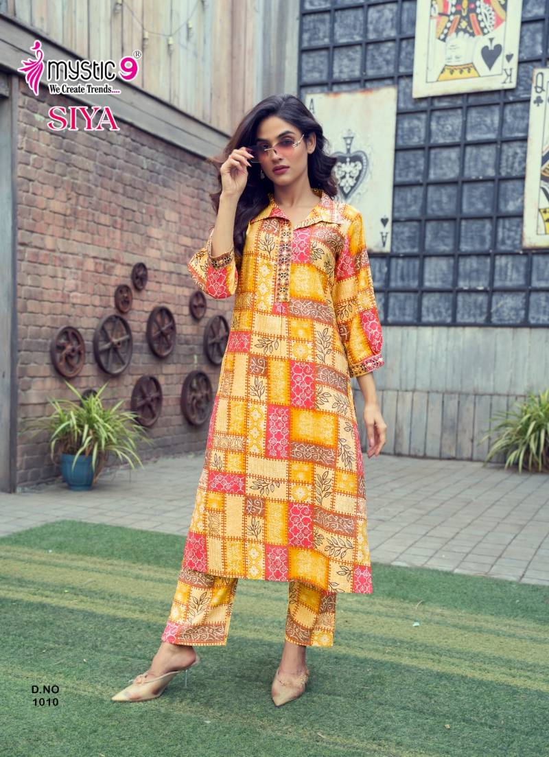 Mystic 9 Siya Vol 1 Roman Silk Kurti With Bottom Collection
