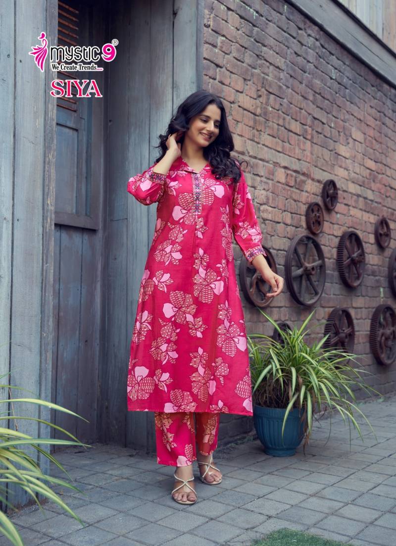 Mystic 9 Siya Vol 1 Roman Silk Kurti With Bottom Collection