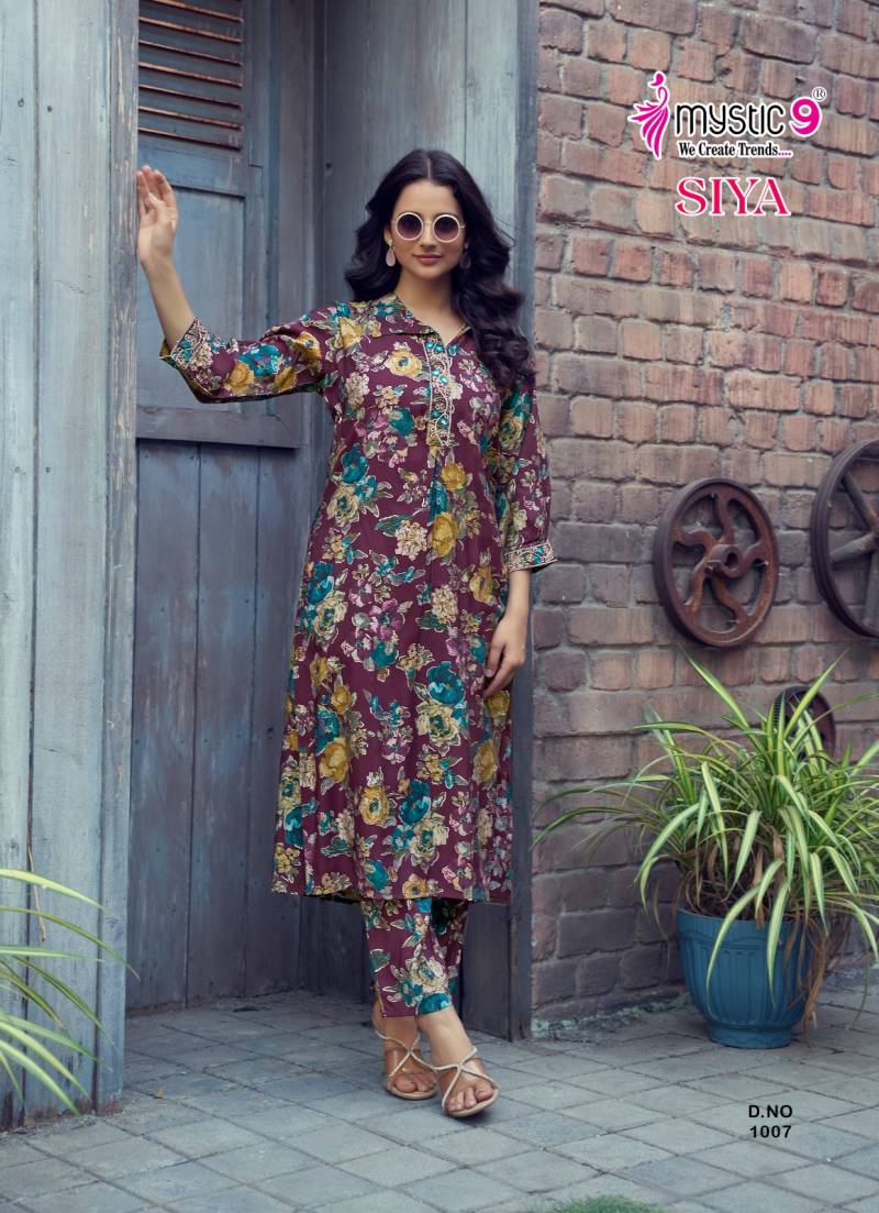 Mystic 9 Siya Vol 1 Roman Silk Kurti With Bottom Collection