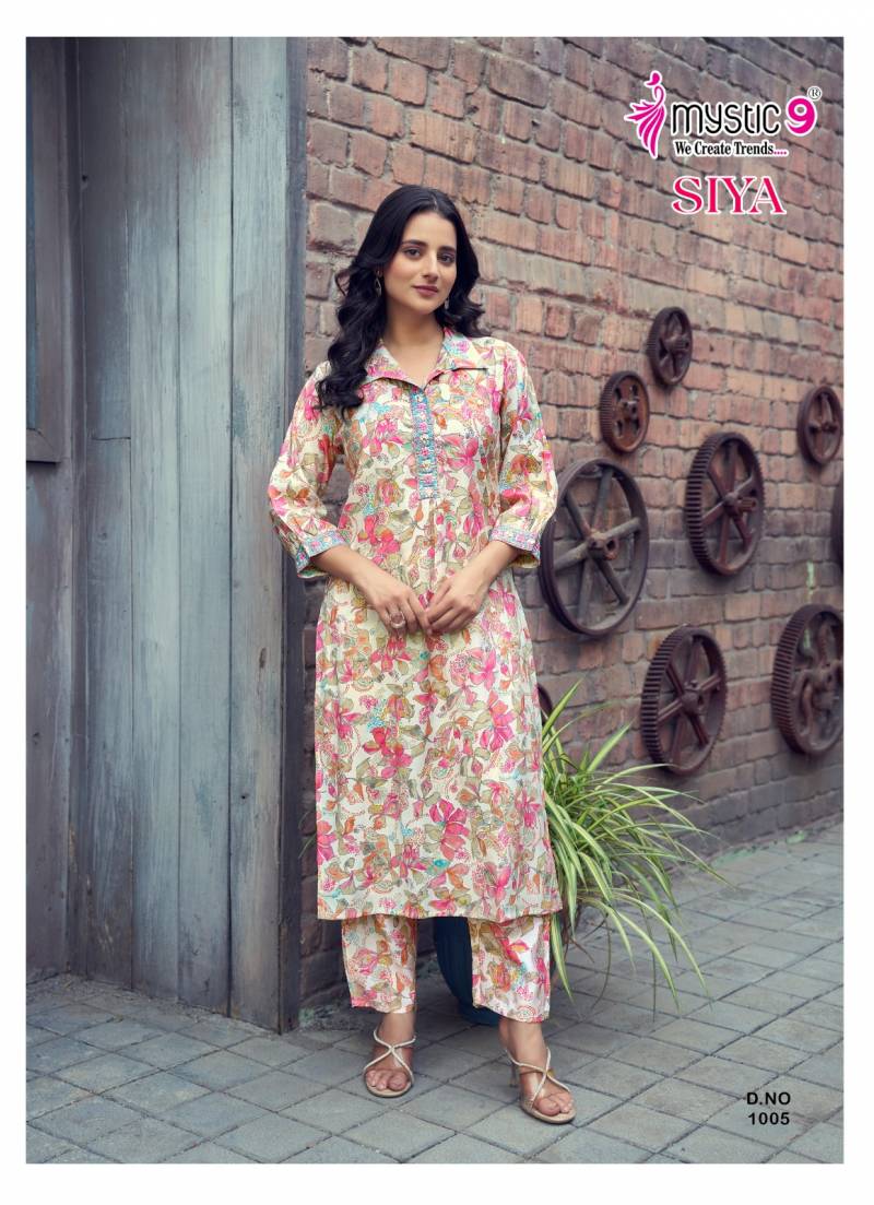Mystic 9 Siya Vol 1 Roman Silk Kurti With Bottom Collection