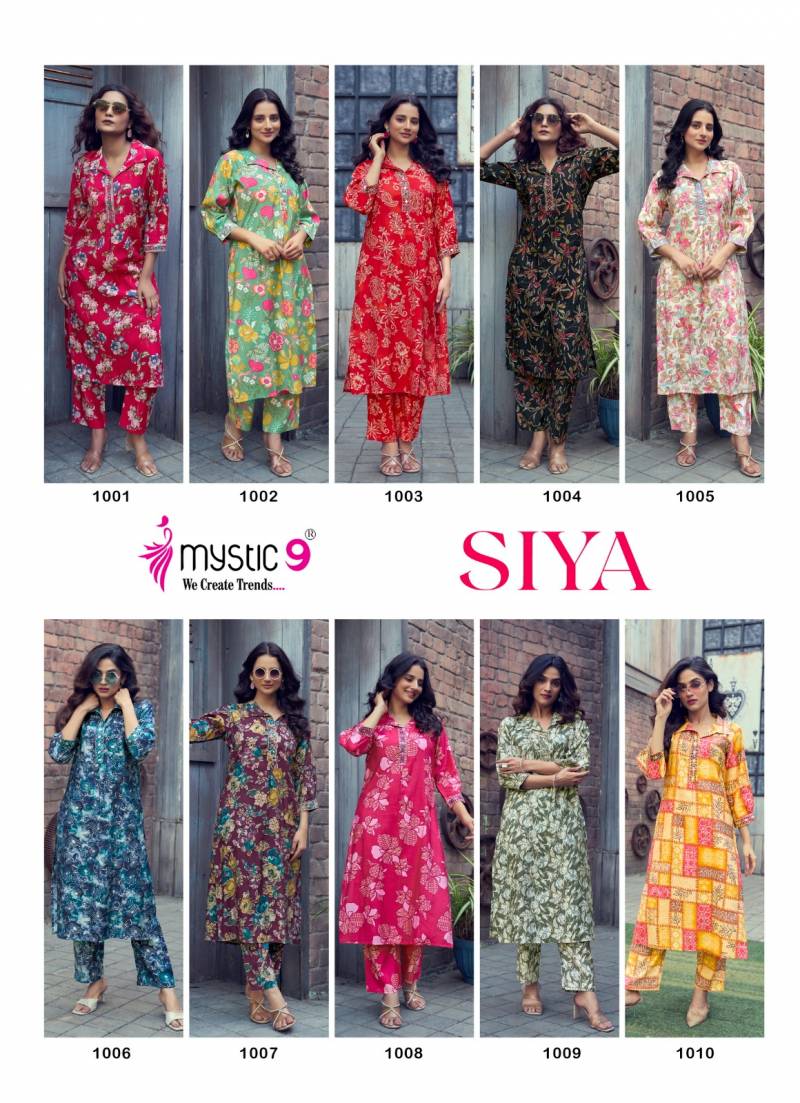 Mystic 9 Siya Vol 1 Roman Silk Kurti With Bottom Collection