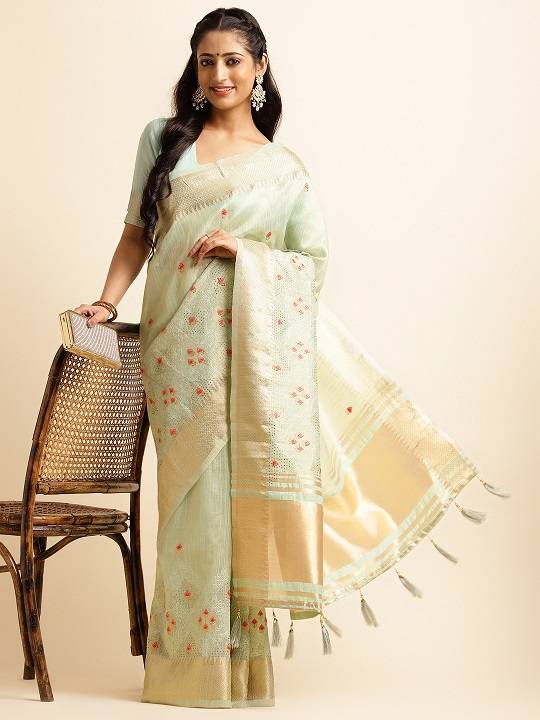 Savi 1 Embroidered Cotton Khadi Silk Saree Collection
