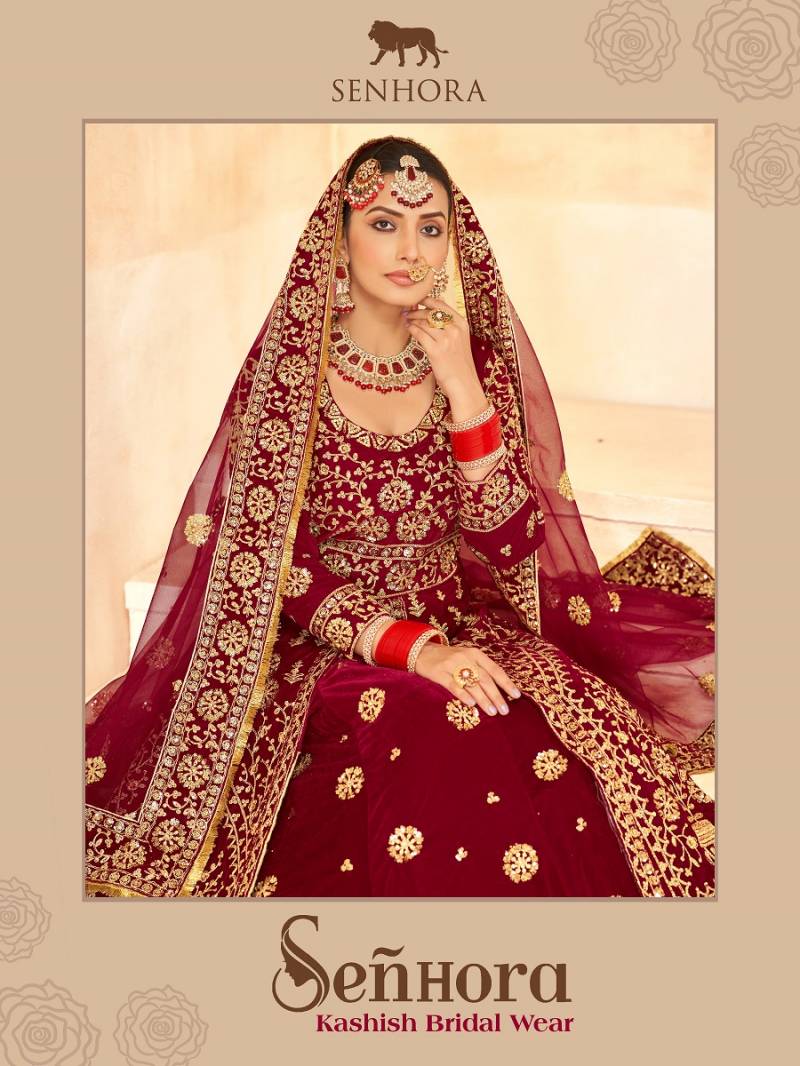 Senhora Kashish A To D Velvet Designer Lehenga Choli Collection