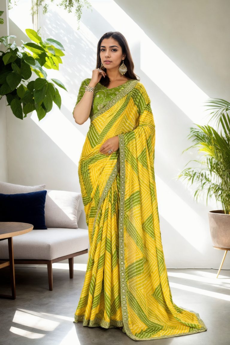 Jf 2095 97 Bhandhej Printed Chinon Saree Collection