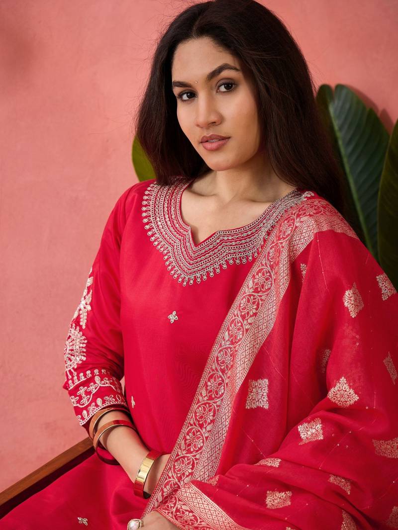 Color Set 8506 Stylish Roman Silk Kurti Bottom With Dupatta