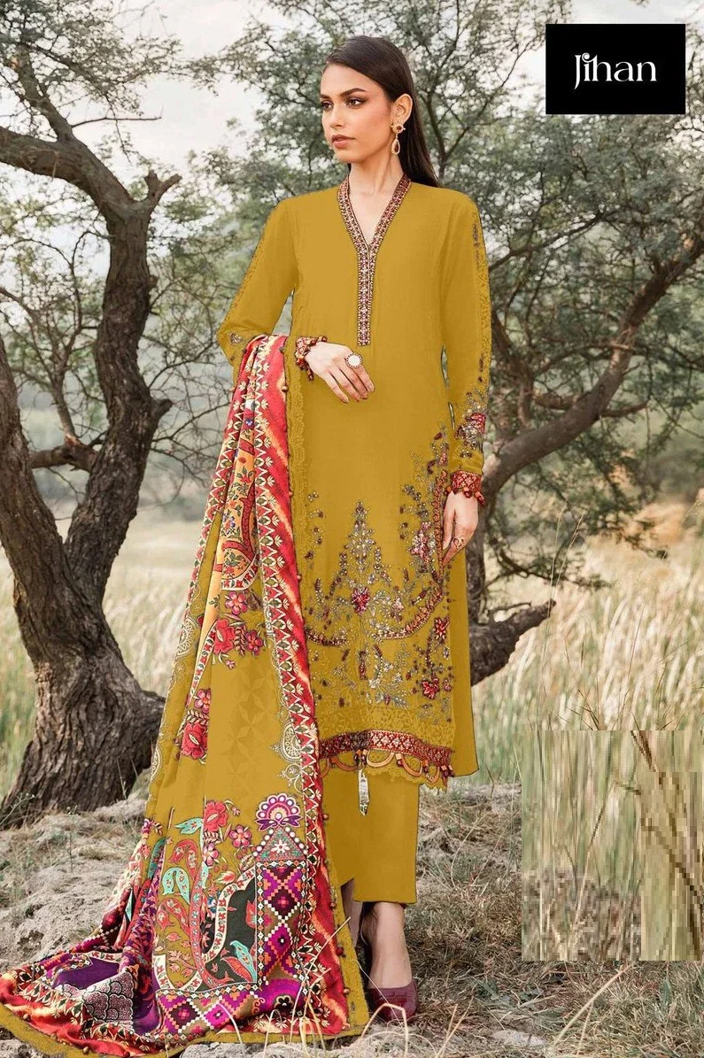 Jihan 3572 Cotton Dupatta Pakistani Salwar Suits Collection