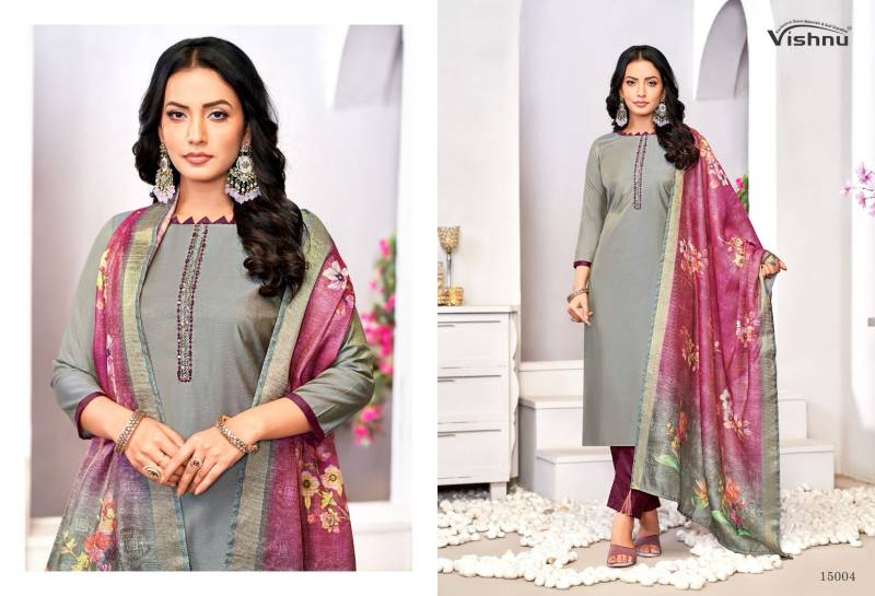 Vishnu Alizza Roman Simmer Fancy Dress Material Collection