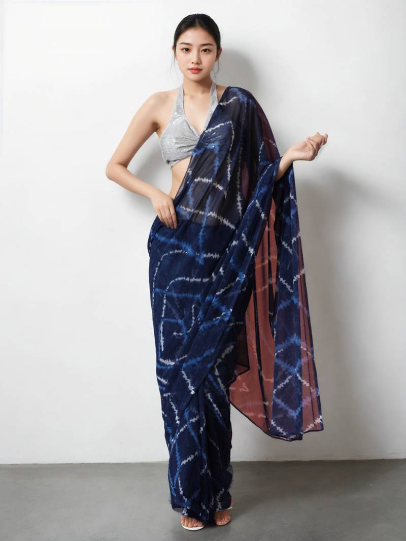 Jf 2452 53 Party Wear Stylish Marble Chiffon Saree collection